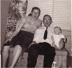 608: Madonna (McCarthy) Webber, her father James F McCarthy, and her son John Webber. (1961) [courtesy of Francis McCarthy]  - James F son of James A McCarthy &amp;amp; Honorah Norman